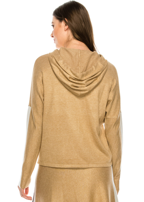 Camel and White Hoodie