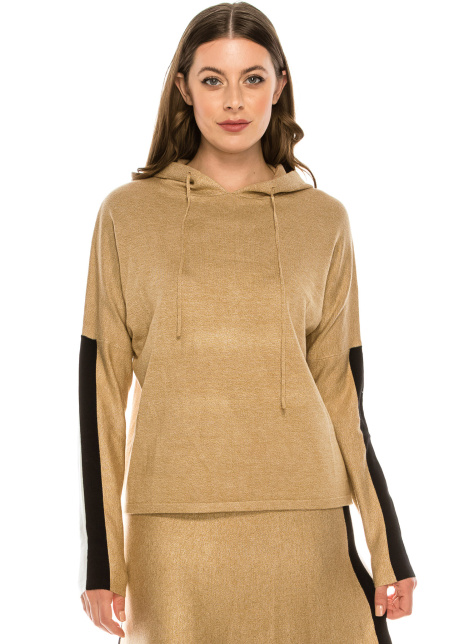 Camel and White Hoodie