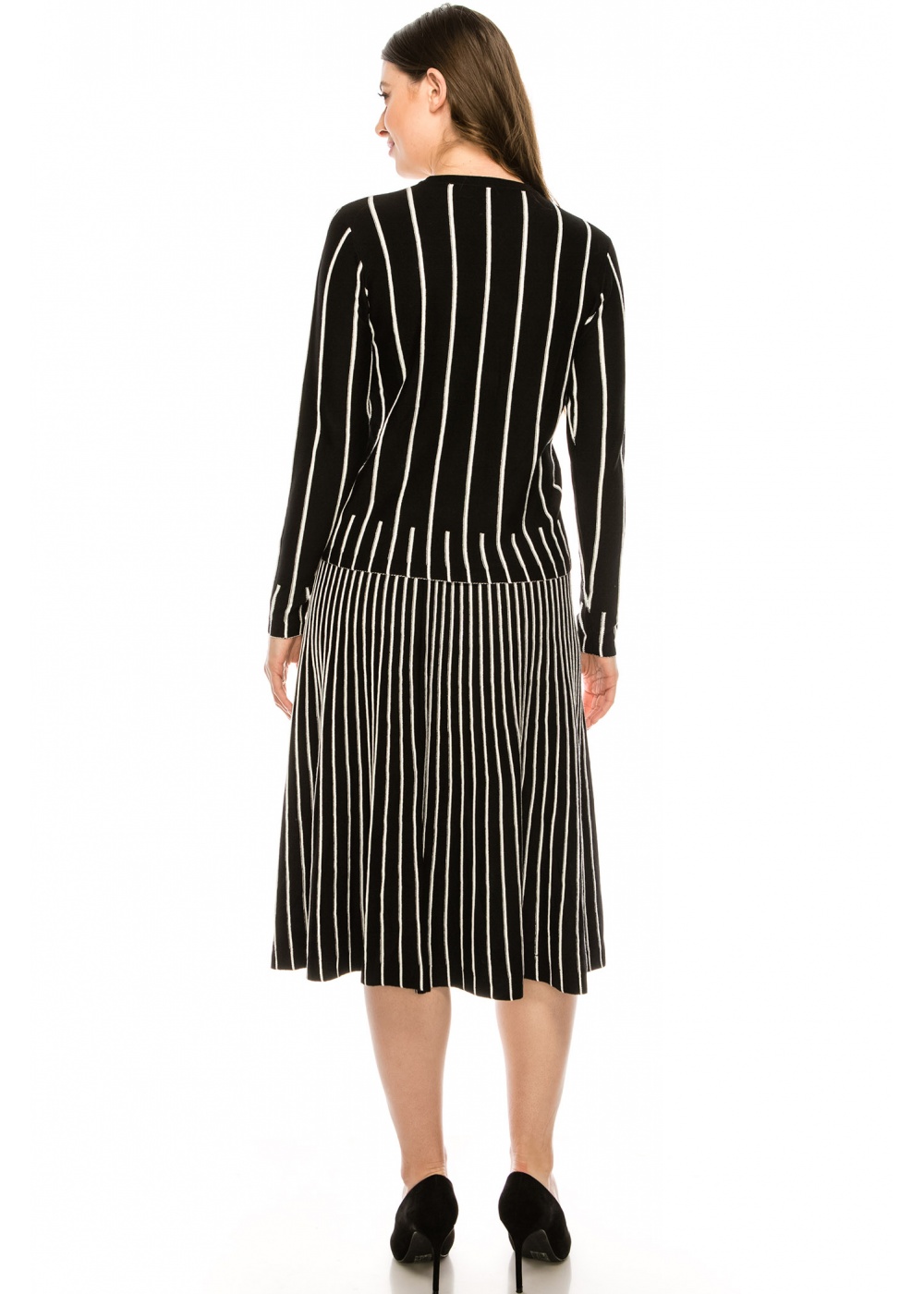 Black and White Striped Skirt
