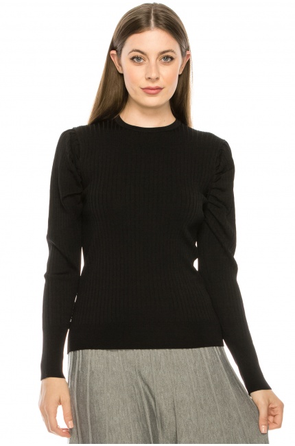 Black Puff Sleeve Shoulder