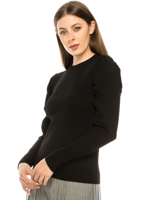 Black Puff Sleeve Shoulder