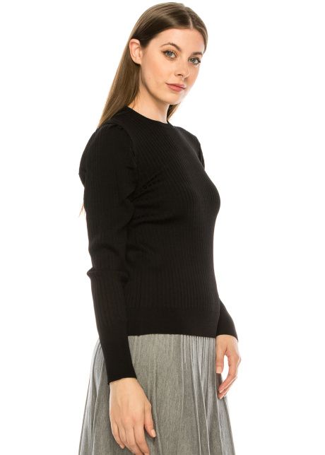 Black Puff Sleeve Shoulder