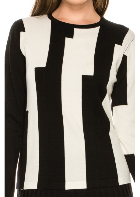 Thick Striped Black and White Top