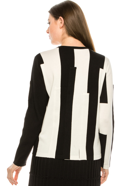 Thick Striped Black and White Top