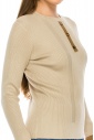 Ribbed Sweater with Large Buttons