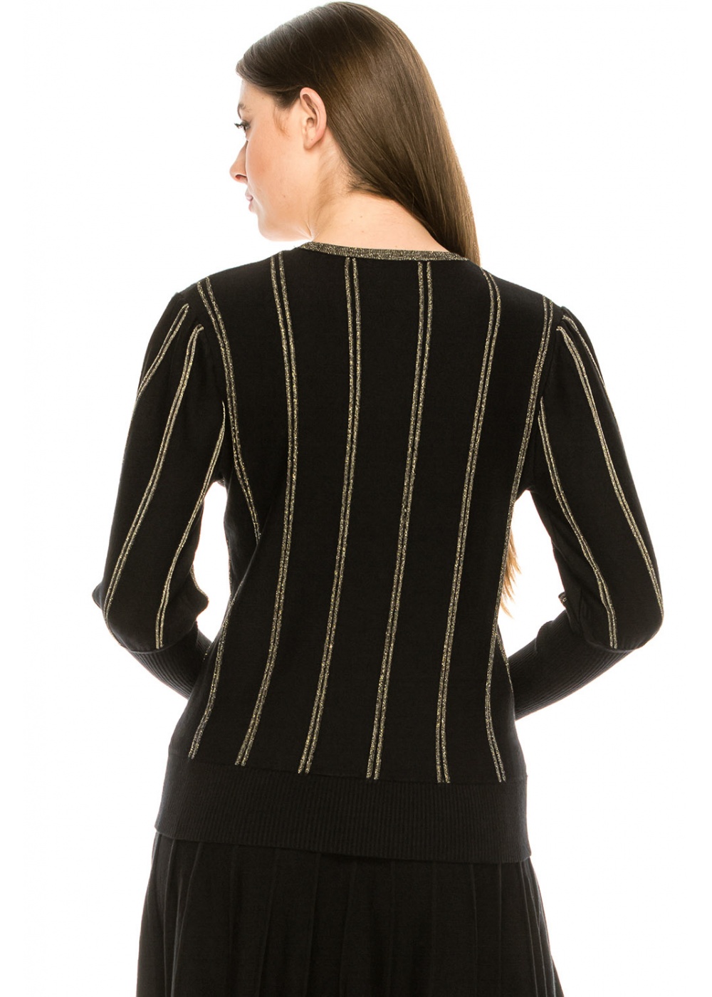 Knit top with Gold Piping