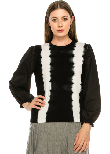 Puffed Sleeve Tye Dye Top