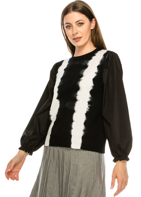 Puffed Sleeve Tye Dye Top