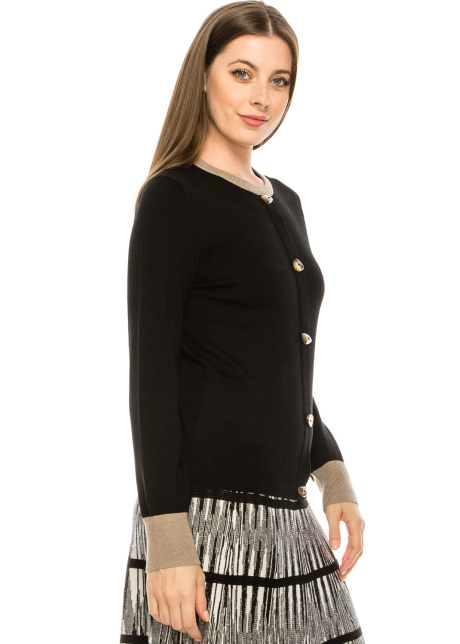 Two Tone Sweater - Black and Beige