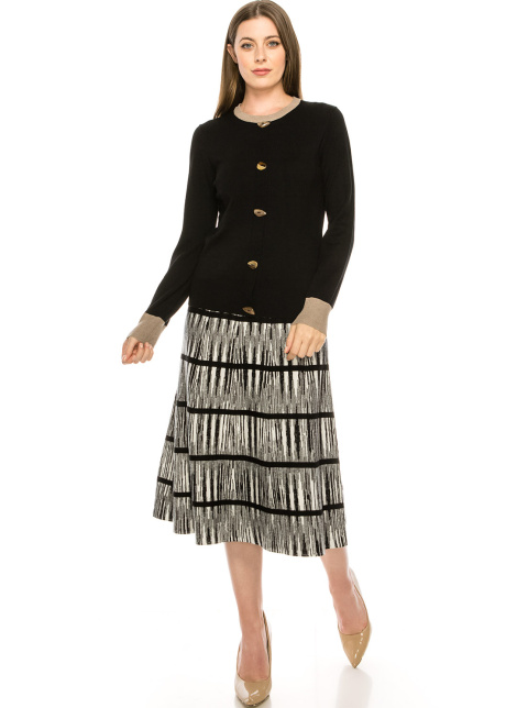 Two Tone Sweater - Black and Beige