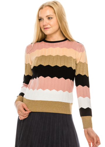 Colored Scalloped Sweater