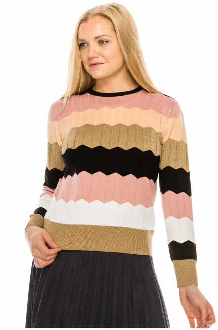 Colored Scalloped Sweater