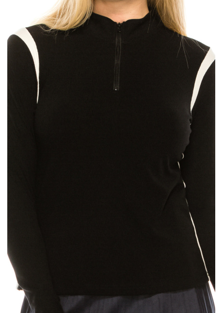 Black Top with White Shoulder Top