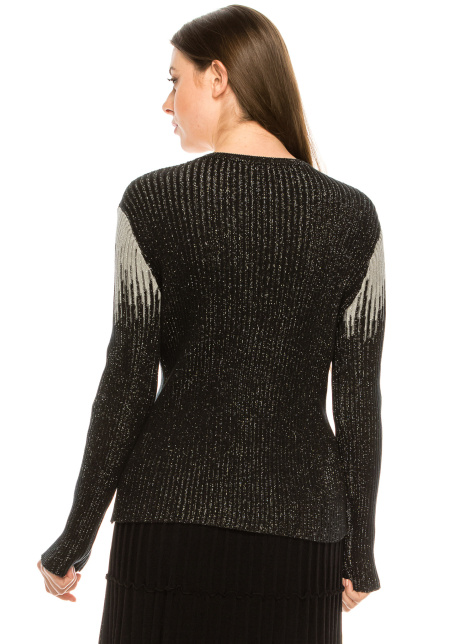 Abstract Drip Shoulder Sweater