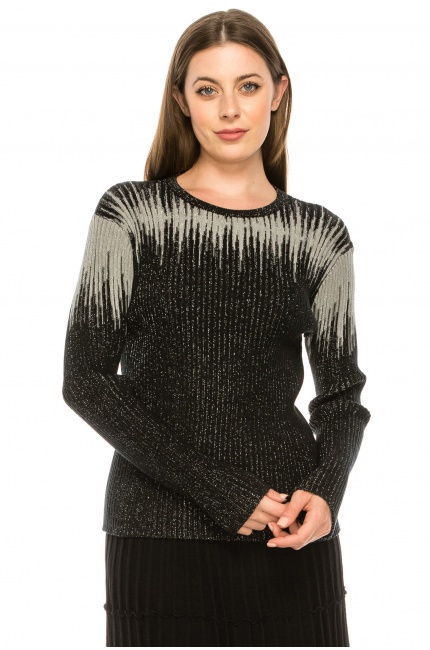 Abstract Drip Shoulder Sweater