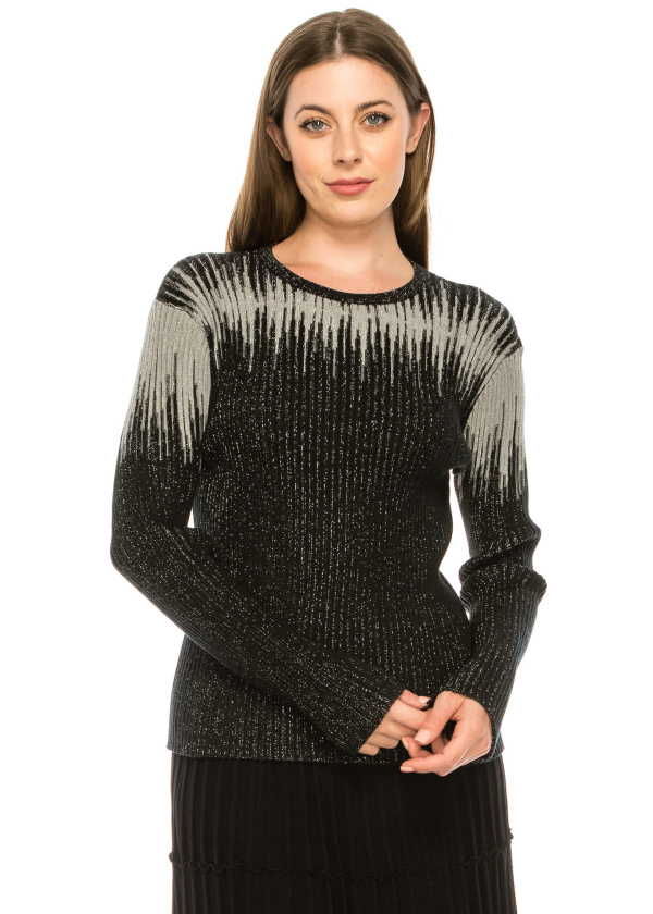 Abstract Drip Shoulder Sweater
