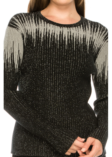 Abstract Drip Shoulder Sweater