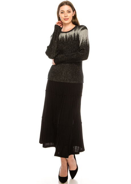 Abstract Drip Shoulder Sweater