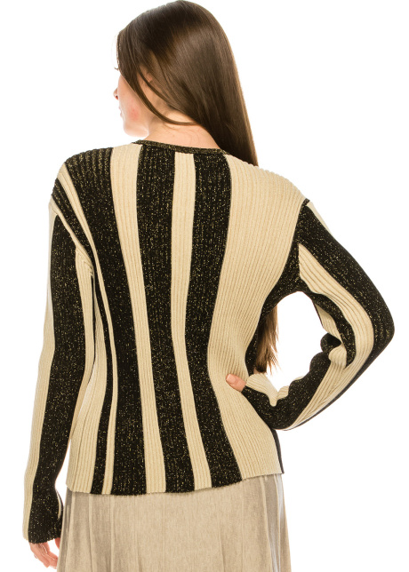 STRIPED RIBBED TOP