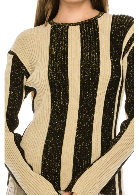 STRIPED RIBBED TOP