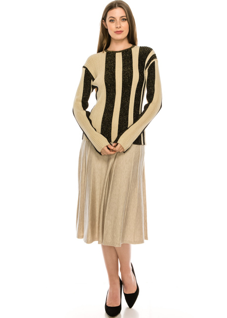 STRIPED RIBBED TOP