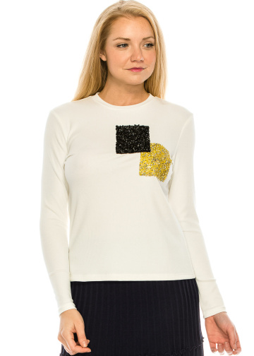 Glitter Square Long Sleeve Tee