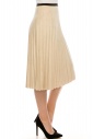 TAN PLEATED SUEDE SKIRT 