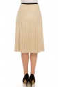 TAN PLEATED SUEDE SKIRT 