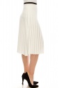 WHITE PLEATED SUEDE SKIRT 