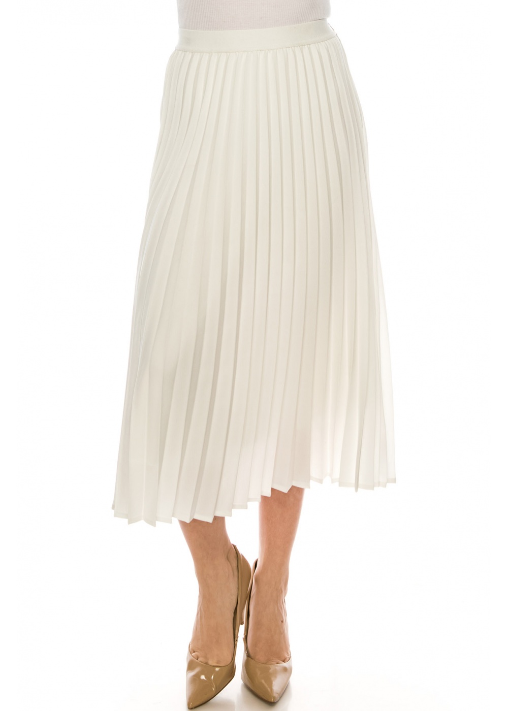 Midi Length Skirt White