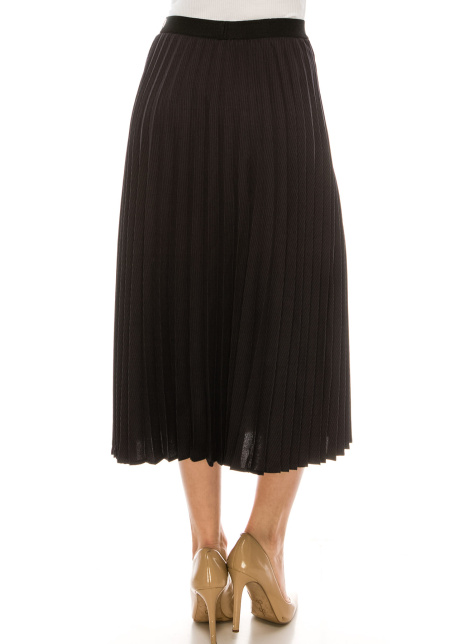 Grey and Black Chiffon Midi Skirt