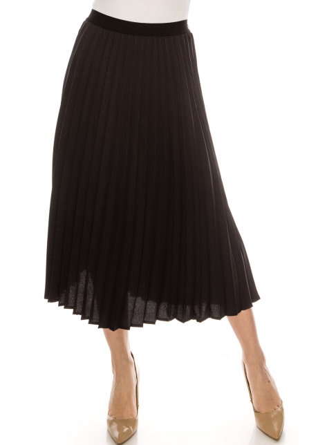 Grey and Black Chiffon Midi Skirt