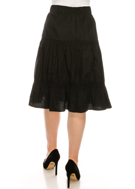 Ruched Midi Skirt Black