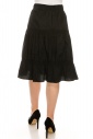 Ruched Midi Skirt Black