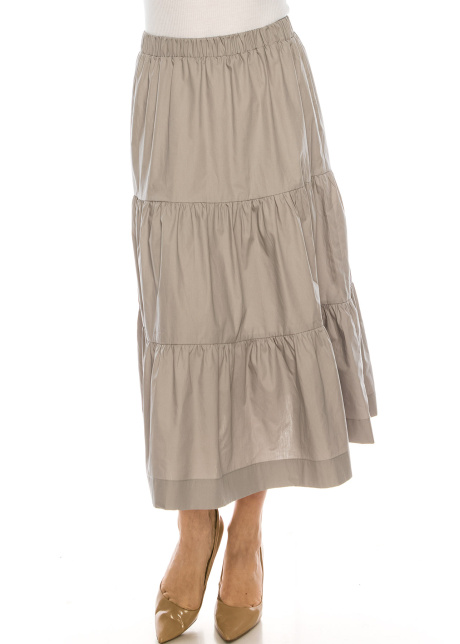 Midi Ruched Skirt Grey