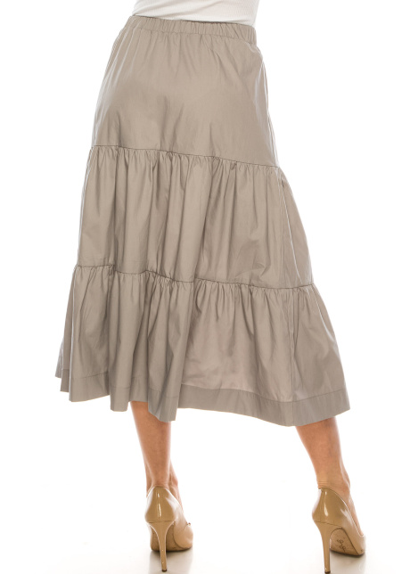 Midi Ruched Skirt Grey