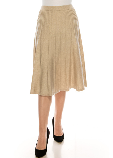 Small Pleated Oatmeal Skirt