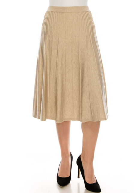 Small Pleated Oatmeal Skirt
