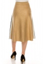 Camel knit skirt with stripe detail