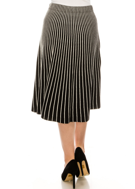 Black and White Striped Skirt