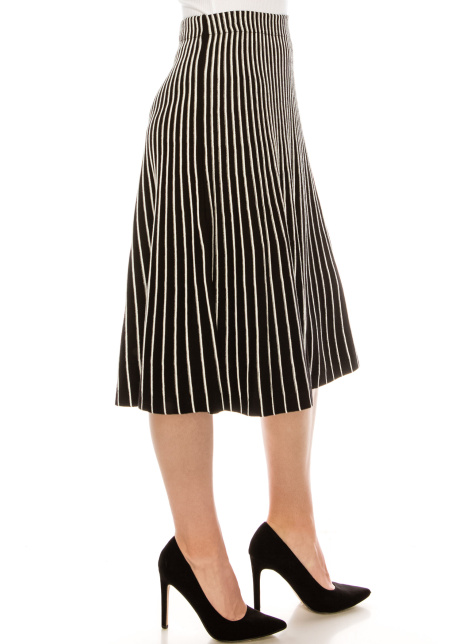Black and White Striped Skirt