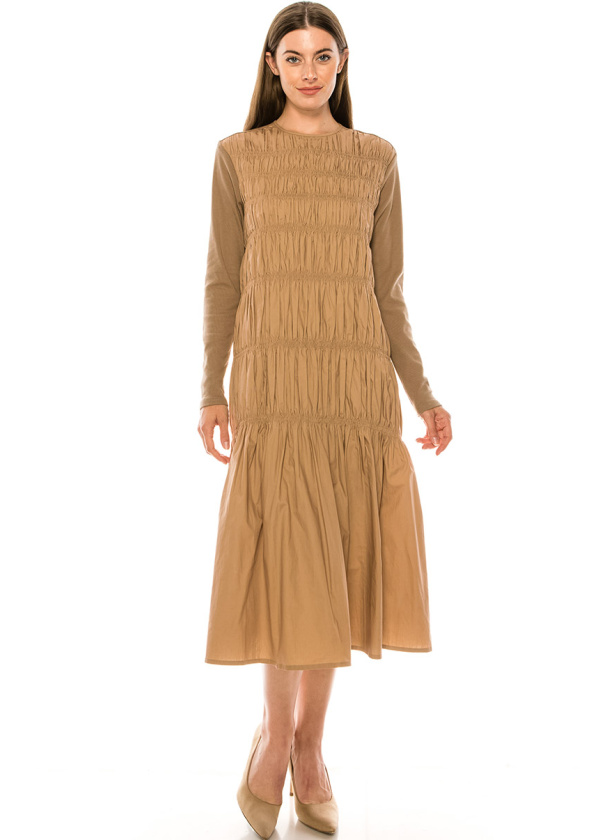 Dress DR3007 Camel