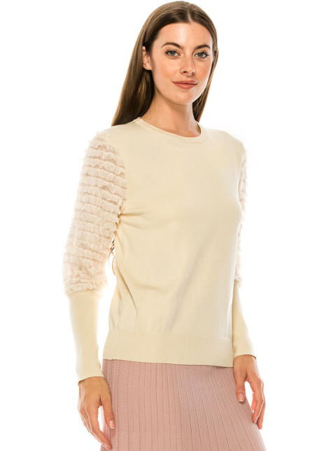 Sweater F2870 Beige Chiffon