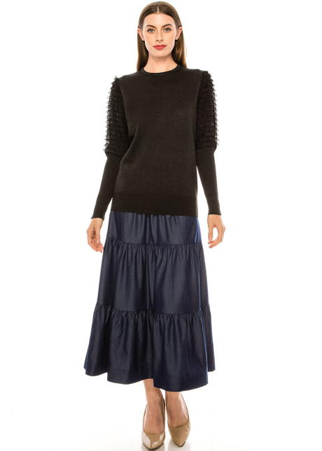 Sweater F2870 Black Chiffon