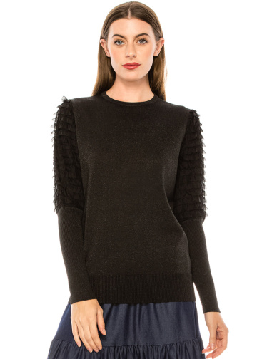 Sweater F2870 Black Chiffon