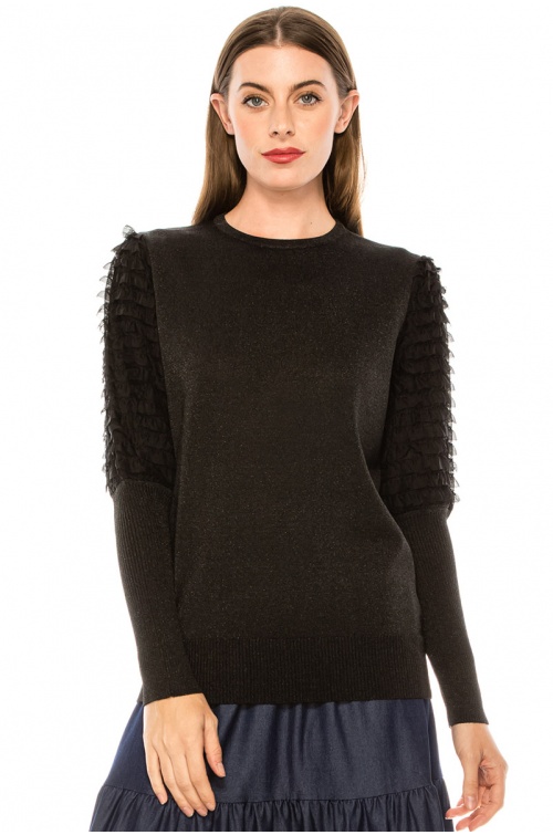 Sweater F2870 Black Chiffon