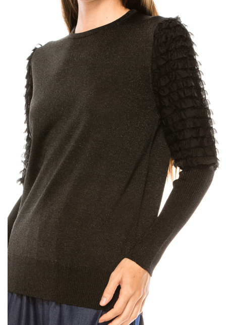 Sweater F2870 Black Chiffon