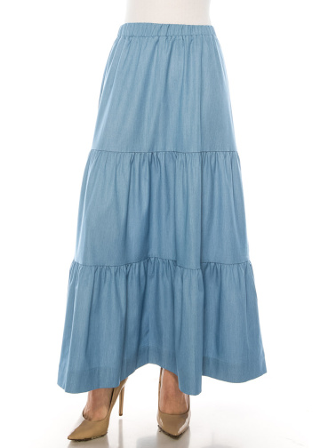 Skirt SK2594 Maxi Light Denim