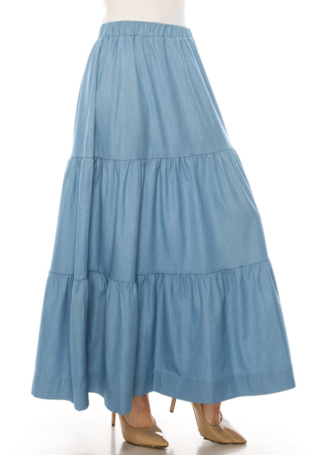 Skirt SK2594 Maxi Light Denim