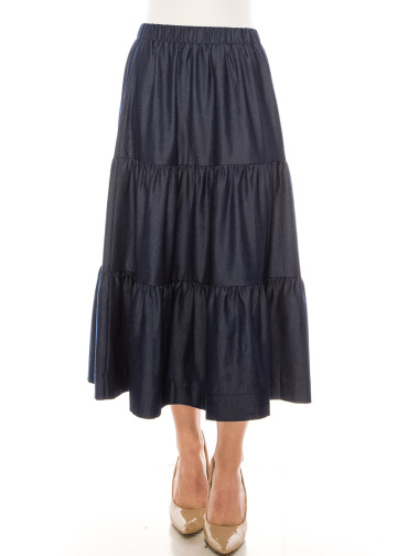 Skirt SK2594 Midi Dark Denim